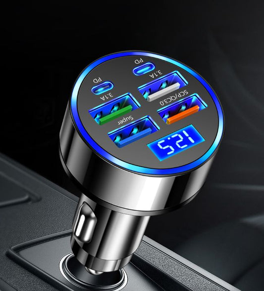 Smart Car Charger with 6 USB Ports charge simaltanously